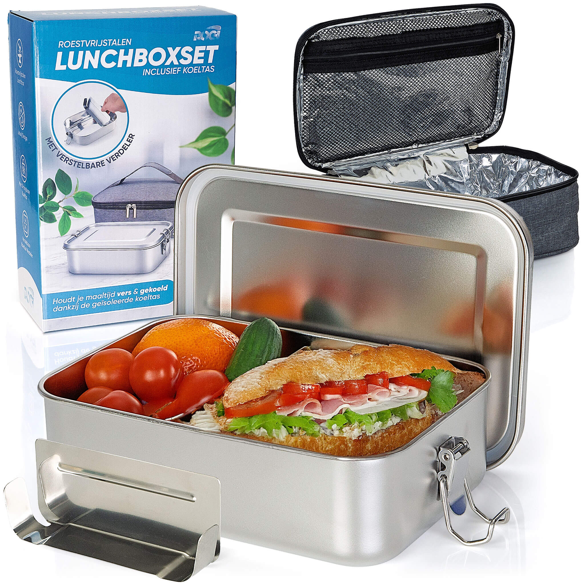 Rogi RVS Lunchbox Inclusief Koeltas