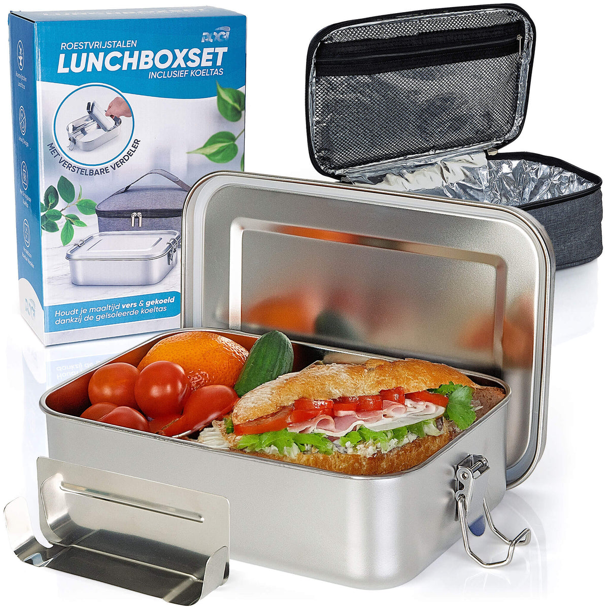 Rogi RVS Lunchbox Inclusief Koeltas