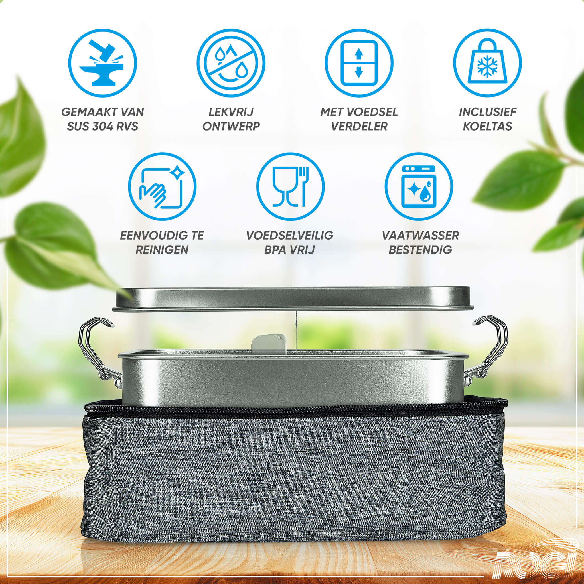 Rogi RVS Lunchbox Inclusief Koeltas