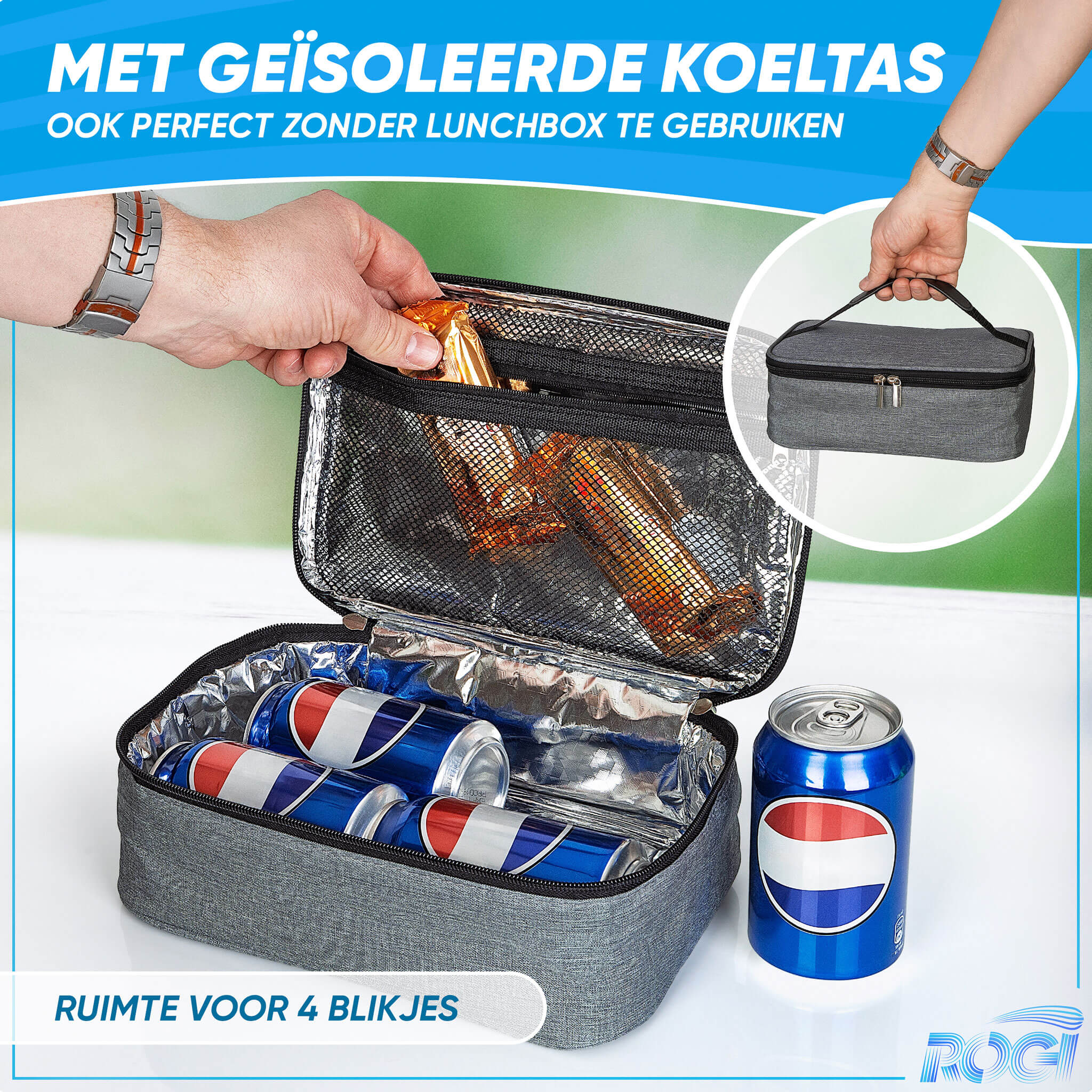 Rogi RVS Lunchbox Inclusief Koeltas
