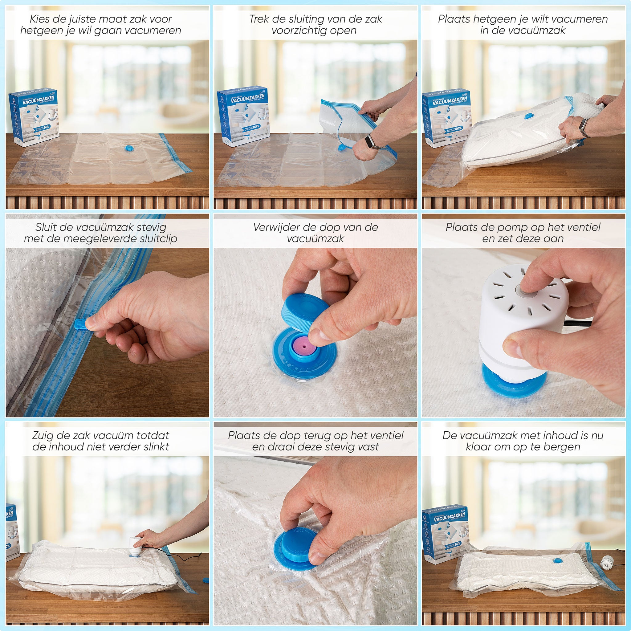 Rogi 7 vacuumzakken met elektrische pomp (kopie)