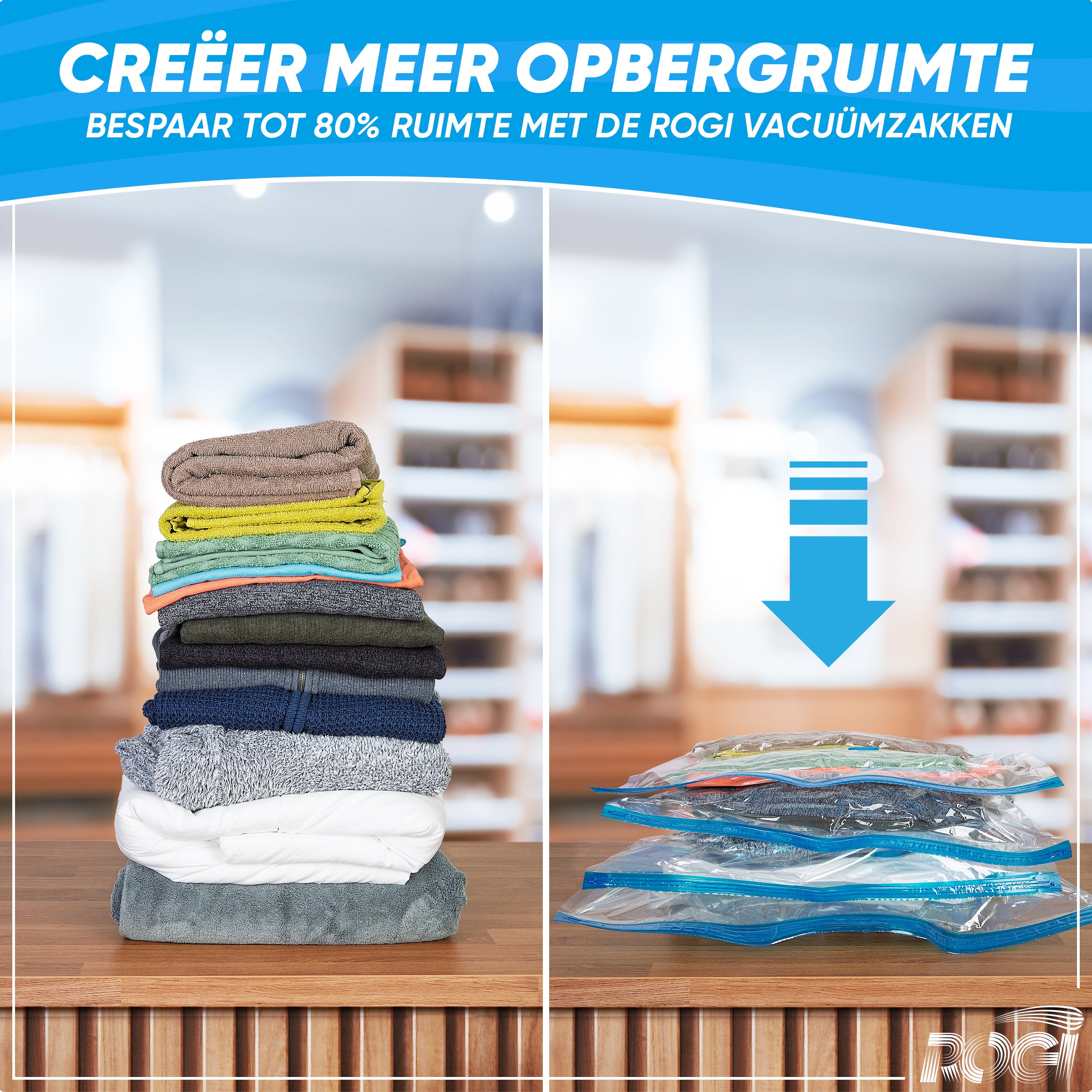 Rogi vacuumzakken met elektrische pomp